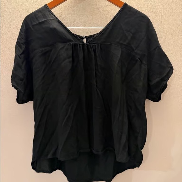 Black V-Neck Women's Top - Picture 2 of 4